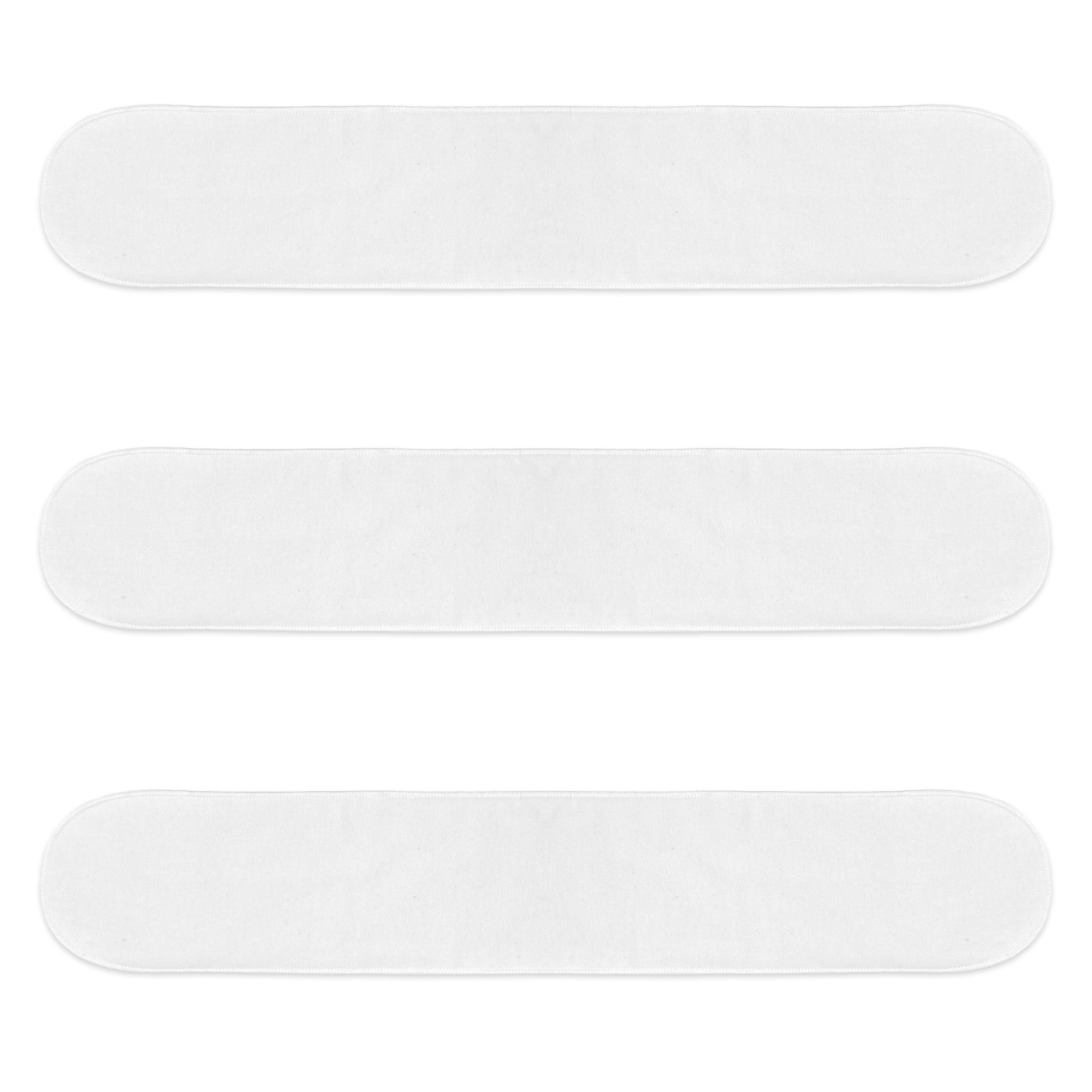 Absorbent 100% Cotton Pads for Skin Folds, Moisture Wicking Cloth, Bra Liner for Breast Sweat, Tummy Liners for Sweat- 3PCS (Small) White